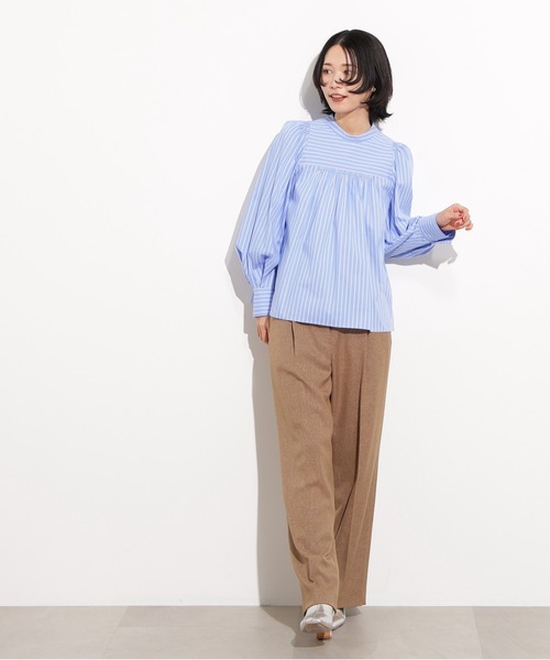 N.（N. Natural Beauty Basic）（エヌエヌナチュラルビューティーベーシック）の「バックリボンストライプブラウス（シャツ/ブラウス・レディース・ブルー系その他/ブラウン系その他・MEDIUM）」の14枚目の写真