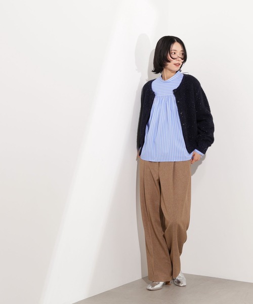 N.（N. Natural Beauty Basic）（エヌエヌナチュラルビューティーベーシック）の「バックリボンストライプブラウス（シャツ/ブラウス・レディース・ブルー系その他/ブラウン系その他・MEDIUM）」の7枚目の写真