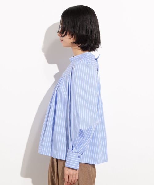 N.（N. Natural Beauty Basic）（エヌエヌナチュラルビューティーベーシック）の「バックリボンストライプブラウス（シャツ/ブラウス・レディース・ブルー系その他/ブラウン系その他・MEDIUM）」の9枚目の写真