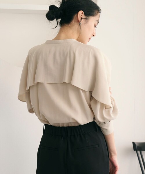 セール】【WEB限定 Wardrobe DAILY MINIMAL】フリルレイヤーブラウス