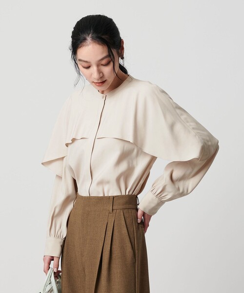 BEAUTY&YOUTH UNITED ARROWS(ビューティーアンドユースユナイテッドアローズ)の「【WEB限定 Wardrobe DAILY MINIMAL】フリルレイヤーブラウス ウォッシャブル(シャツ/ブラウス・レディース・ベージュ/ダークブラウン/オフホワイト・FREE)」の10枚目の写真