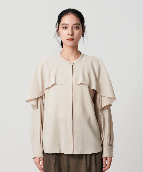 BEAUTY&YOUTH UNITED ARROWS(ビューティーアンドユースユナイテッドアローズ)の「【WEB限定 Wardrobe DAILY MINIMAL】フリルレイヤーブラウス ウォッシャブル(シャツ/ブラウス・レディース・ベージュ/ダークブラウン/オフホワイト・FREE)」の13枚目の写真