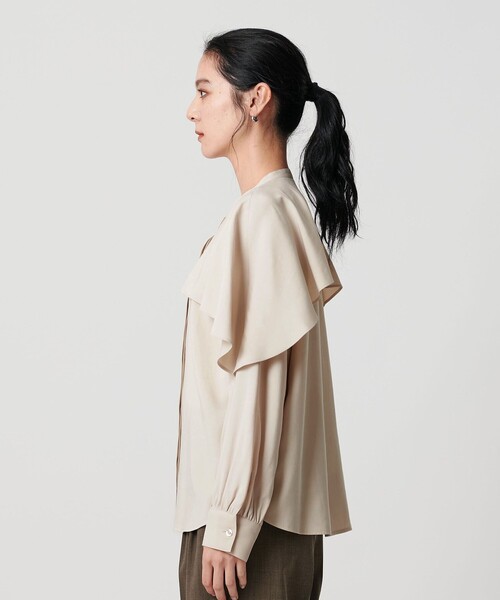 BEAUTY&YOUTH UNITED ARROWS(ビューティーアンドユースユナイテッドアローズ)の「【WEB限定 Wardrobe DAILY MINIMAL】フリルレイヤーブラウス ウォッシャブル(シャツ/ブラウス・レディース・ベージュ/ダークブラウン/オフホワイト・FREE)」の14枚目の写真