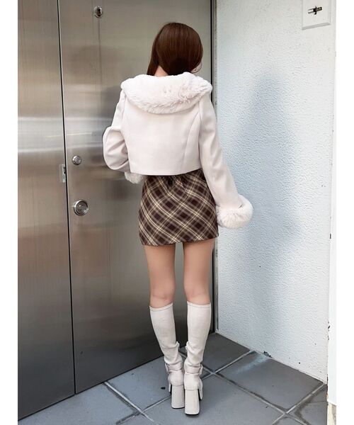 EATME（イートミー）の「チェックミニスカート（スカート・レディース・キャメル/ネイビー・SMALL/MEDIUM）」の13枚目の写真