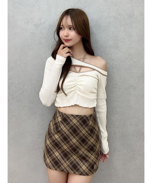 EATME（イートミー）の「チェックミニスカート（スカート・レディース・キャメル/ネイビー・SMALL/MEDIUM）」の14枚目の写真