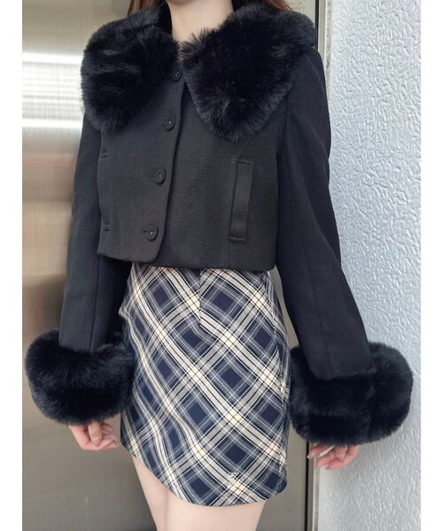 EATME（イートミー）の「チェックミニスカート（スカート・レディース・キャメル/ネイビー・SMALL/MEDIUM）」の19枚目の写真