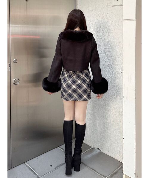 EATME（イートミー）の「チェックミニスカート（スカート・レディース・キャメル/ネイビー・SMALL/MEDIUM）」の22枚目の写真