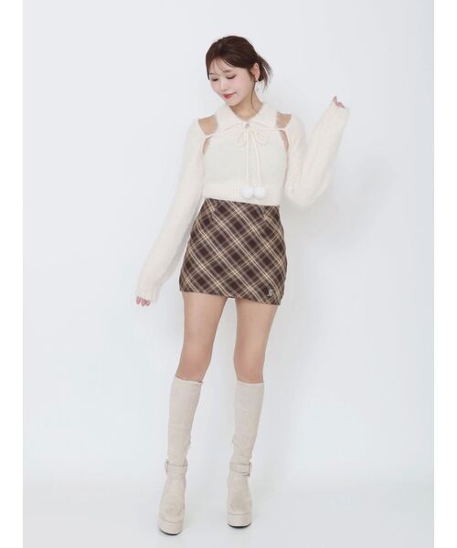 EATME（イートミー）の「チェックミニスカート（スカート・レディース・キャメル/ネイビー・SMALL/MEDIUM）」の14枚目の写真