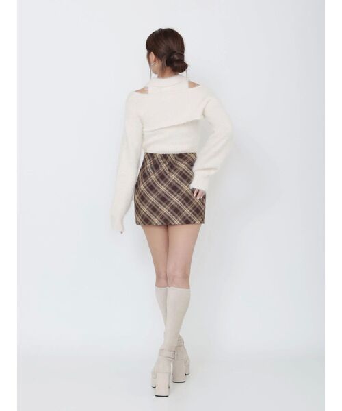 EATME（イートミー）の「チェックミニスカート（スカート・レディース・キャメル/ネイビー・SMALL/MEDIUM）」の15枚目の写真