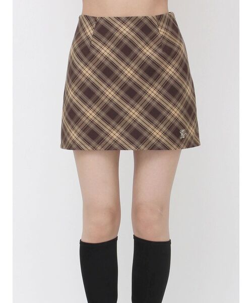 EATME（イートミー）の「チェックミニスカート（スカート・レディース・キャメル/ネイビー・SMALL/MEDIUM）」の16枚目の写真