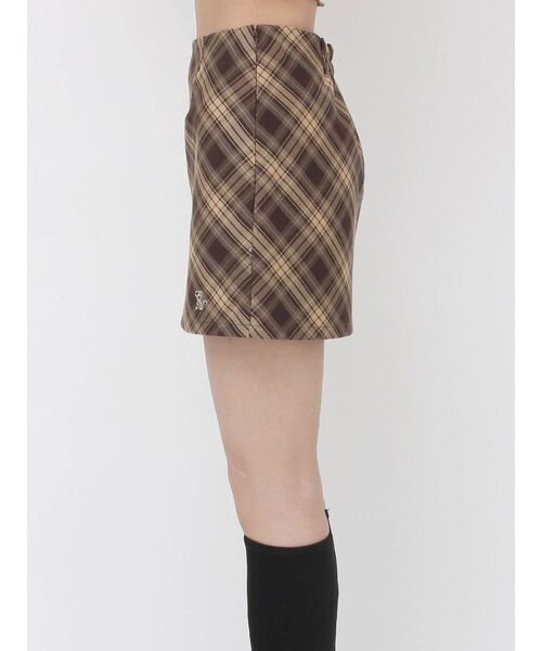 EATME（イートミー）の「チェックミニスカート（スカート・レディース・キャメル/ネイビー・SMALL/MEDIUM）」の3枚目の写真