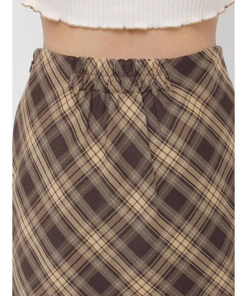 EATME（イートミー）の「チェックミニスカート（スカート・レディース・キャメル/ネイビー・SMALL/MEDIUM）」の5枚目の写真