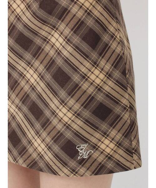 EATME（イートミー）の「チェックミニスカート（スカート・レディース・キャメル/ネイビー・SMALL/MEDIUM）」の6枚目の写真