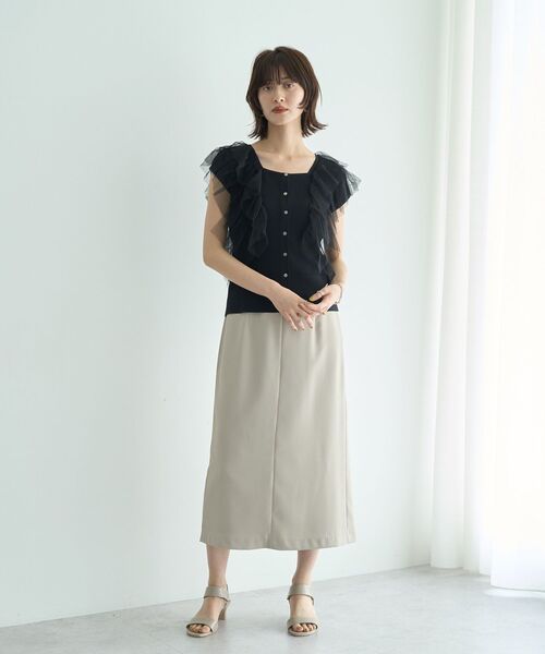 YECCA VECCA（イェッカヴェッカ）の「ポケットデザインナロースカート（スカート・レディース・ライトベージュ/テラコッタ/ブラック・S/M）」の7枚目の写真