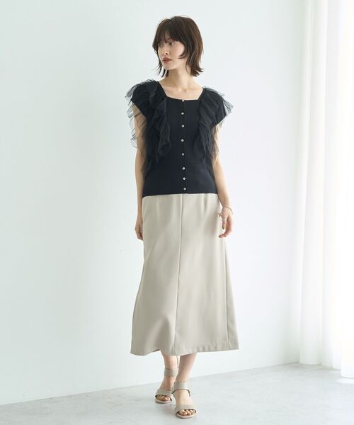 YECCA VECCA（イェッカヴェッカ）の「ポケットデザインナロースカート（スカート・レディース・ライトベージュ/テラコッタ/ブラック・S/M）」の8枚目の写真