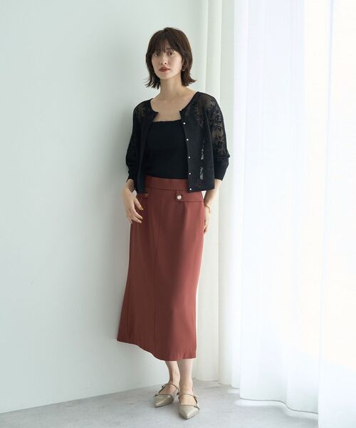 YECCA VECCA（イェッカヴェッカ）の「ポケットデザインナロースカート（スカート・レディース・ライトベージュ/テラコッタ/ブラック・S/M）」の4枚目の写真