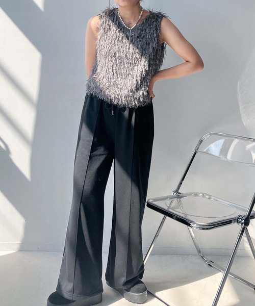 AS KNOW AS plus(アズノゥアズプラス)の「♪ゆるっとシルエット 裾ドロスト付き らくちんスウェットパンツ(スウェットパンツ・レディース・ブラック/杢グレー/ブラック系1/グレー系1・FREE)」の6枚目の写真