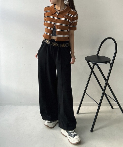 AS KNOW AS plus(アズノゥアズプラス)の「♪ゆるっとシルエット 裾ドロスト付き らくちんスウェットパンツ(スウェットパンツ・レディース・ブラック/杢グレー/ブラック系1/グレー系1・FREE)」の7枚目の写真