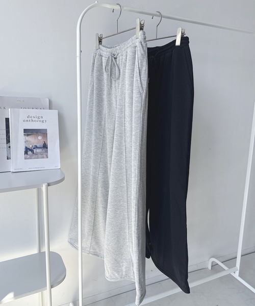 AS KNOW AS plus(アズノゥアズプラス)の「♪ゆるっとシルエット 裾ドロスト付き らくちんスウェットパンツ(スウェットパンツ・レディース・ブラック/杢グレー/ブラック系1/グレー系1・FREE)」の11枚目の写真