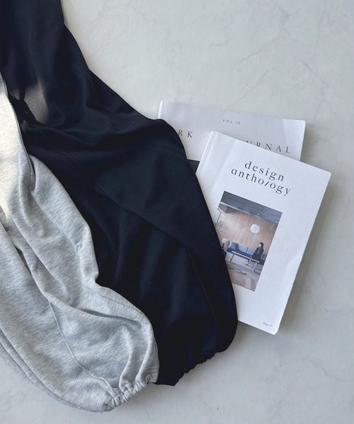 AS KNOW AS plus(アズノゥアズプラス)の「♪ゆるっとシルエット 裾ドロスト付き らくちんスウェットパンツ(スウェットパンツ・レディース・ブラック/杢グレー/ブラック系1/グレー系1・FREE)」の14枚目の写真