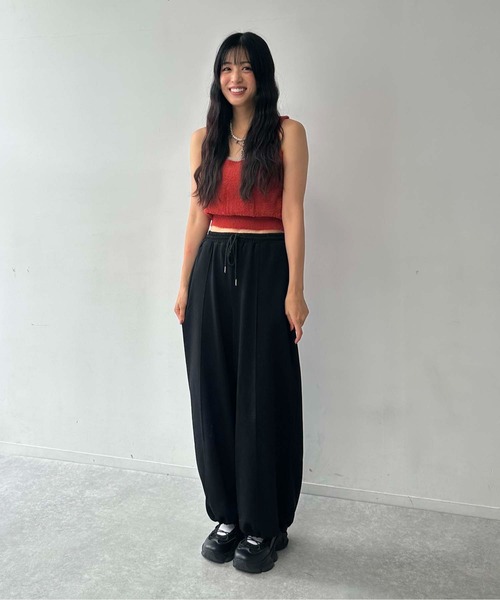 AS KNOW AS plus(アズノゥアズプラス)の「♪ゆるっとシルエット 裾ドロスト付き らくちんスウェットパンツ(スウェットパンツ・レディース・ブラック/杢グレー/ブラック系1/グレー系1・FREE)」の18枚目の写真