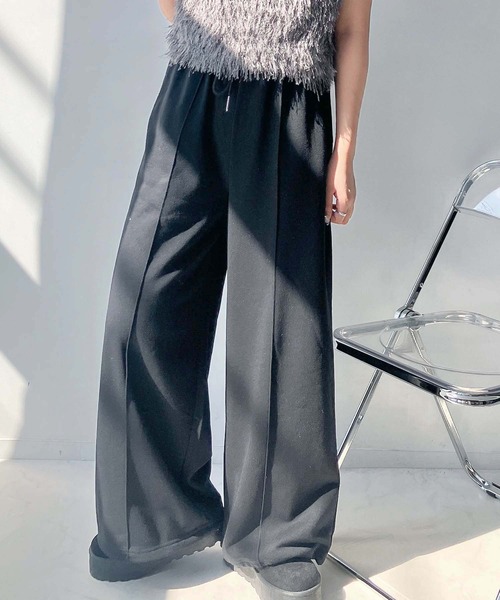 AS KNOW AS plus(アズノゥアズプラス)の「♪ゆるっとシルエット 裾ドロスト付き らくちんスウェットパンツ(スウェットパンツ・レディース・ブラック/杢グレー/ブラック系1/グレー系1・FREE)」の19枚目の写真