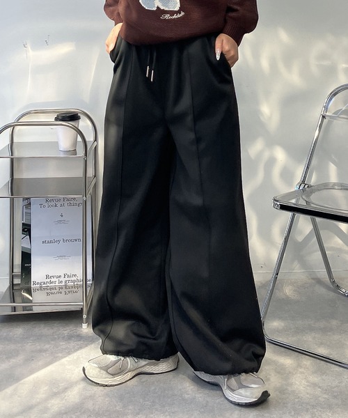 AS KNOW AS plus(アズノゥアズプラス)の「♪ゆるっとシルエット 裾ドロスト付き らくちんスウェットパンツ(スウェットパンツ・レディース・ブラック/杢グレー/ブラック系1/グレー系1・FREE)」の20枚目の写真