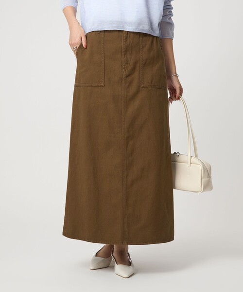 green label relaxing（グリーンレーベルリラクシング）の「デニム スカート（デニムスカート・レディース・ブラウン系/コバルトブルー・36/38）」の2枚目の写真