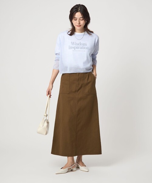 green label relaxing（グリーンレーベルリラクシング）の「デニム スカート（デニムスカート・レディース・ブラウン系/コバルトブルー・36/38）」の6枚目の写真