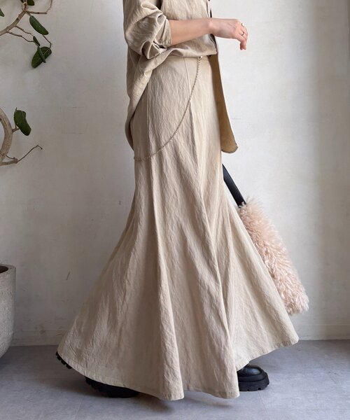 DouDou（ドゥドゥ）の「【セットアップ対応】ピグメントライクフレアスカート（スカート・レディース・ベージュ/カーキ/ピンク・FREE/TM）」の11枚目の写真