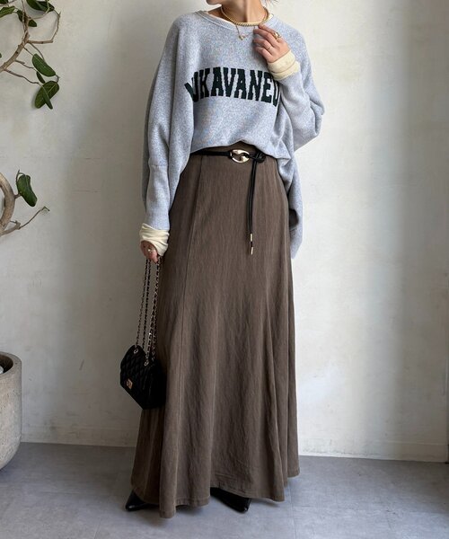 DouDou（ドゥドゥ）の「【セットアップ対応】ピグメントライクフレアスカート（スカート・レディース・ベージュ/カーキ/ピンク・FREE/TM）」の17枚目の写真