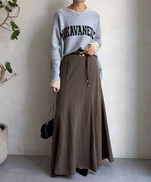 DouDou（ドゥドゥ）の「【セットアップ対応】ピグメントライクフレアスカート（スカート・レディース・ベージュ/カーキ/ピンク・FREE/TM）」の19枚目の写真