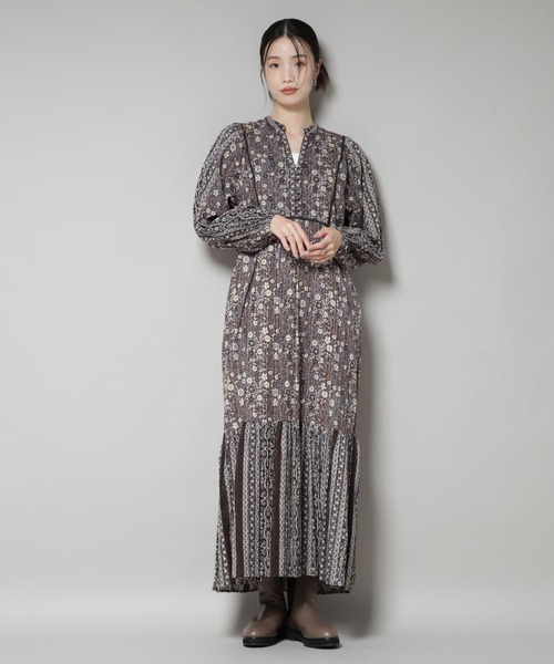 A928 新品 サラマリカ sara mallika DRESS ワンピース ワンピース sara mallika COTTON LUREX SCARF PRINT DRESS