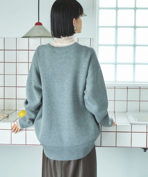 Doux archives(ドゥアルシーヴ)の「カレッジロゴニットプルオーバー(ニット/セーター・レディース・ベージュ/チャコールグレー/グレー・FREE)」の22枚目の写真