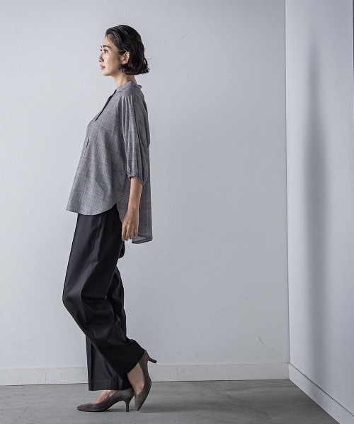 la.f…（ラエフ）の「【WEB限定】デニム見えシャンブレーワイドパンツ≪洗濯機で洗える≫（その他パンツ・レディース・ネイビー/ブラック・7号/9号/11号）」の3枚目の写真