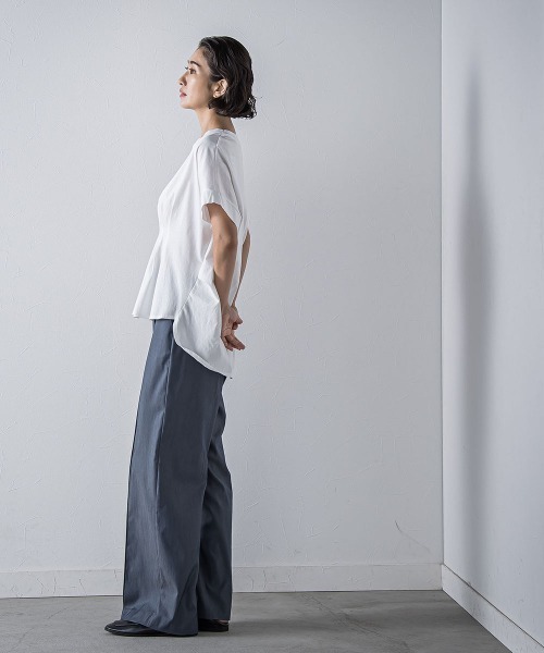 la.f…（ラエフ）の「【WEB限定】デニム見えシャンブレーワイドパンツ≪洗濯機で洗える≫（その他パンツ・レディース・ネイビー/ブラック・7号/9号/11号）」の21枚目の写真