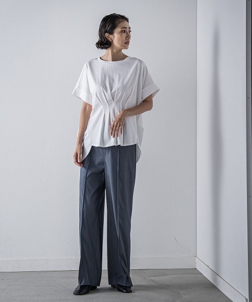 la.f…（ラエフ）の「【WEB限定】デニム見えシャンブレーワイドパンツ≪洗濯機で洗える≫（その他パンツ・レディース・ネイビー/ブラック・7号/9号/11号）」の20枚目の写真