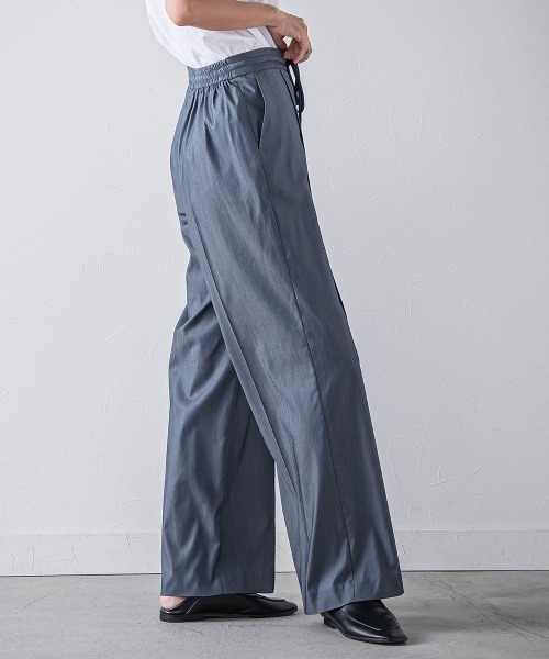 ラエフ（la．f．．．）/【WEB限定】デニム見えシャンブレーワイドパンツ≪洗濯機で洗える≫ WEB限定】デニム見えシャンブレーワイドパンツ≪洗濯機で洗える