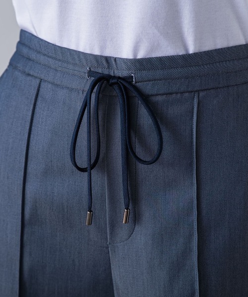 WEB限定】デニム見えシャンブレーワイドパンツ≪洗濯機で洗える