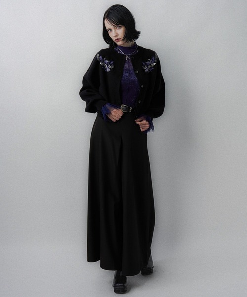 セール】フラワージャガードカタアキニットカーディガン(HARE