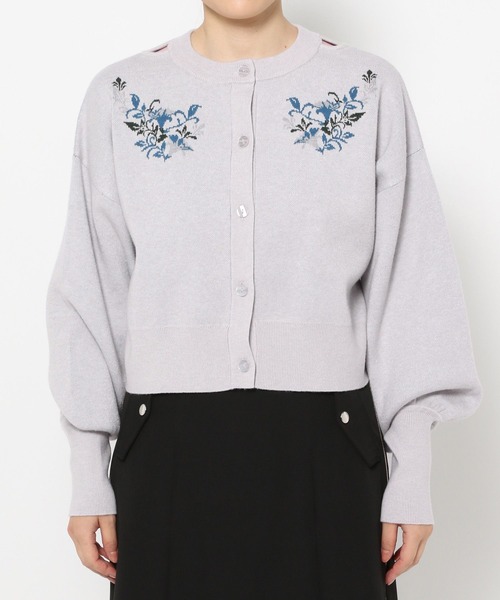 HARE（ハレ）の「フラワージャガードカタアキニットカーディガン(HARE