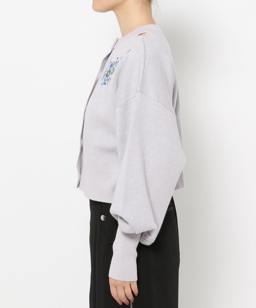 HARE（ハレ）の「フラワージャガードカタアキニットカーディガン(HARE