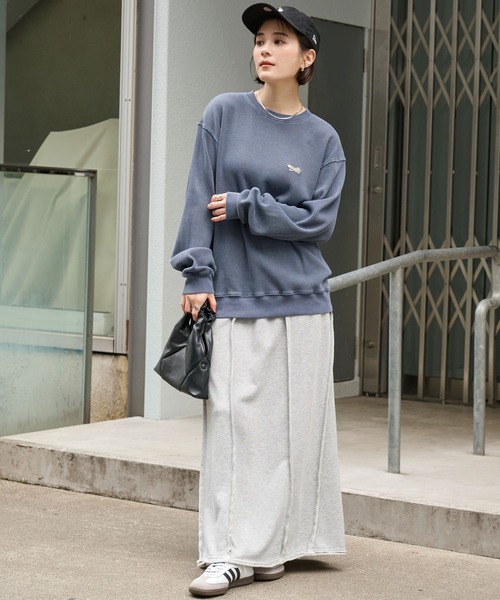 PENNEYS（ぺニーズ）の「PENNEYS/ペニーズ 別注 THE FOX ロゴワンポイント刺繍 ヴィンテージ加工 ヘビーワッフルクルーネックプルオーバー（Tシャツ/カットソー・レディース・ブラック/ブラウン/グレー/ブルー系/ネイビー/ワイン/カーキ/アイボリー・S/L/M）」の6枚目の写真