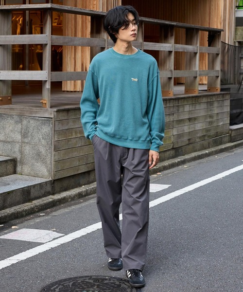 PENNEYS（ぺニーズ）の「PENNEYS/ペニーズ 別注 THE FOX ロゴワンポイント刺繍 ヴィンテージ加工 ヘビーワッフルクルーネックプルオーバー（Tシャツ/カットソー・レディース・ブラック/ブラウン/グレー/ブルー系/ネイビー/ワイン/カーキ/アイボリー・S/L/M）」の15枚目の写真