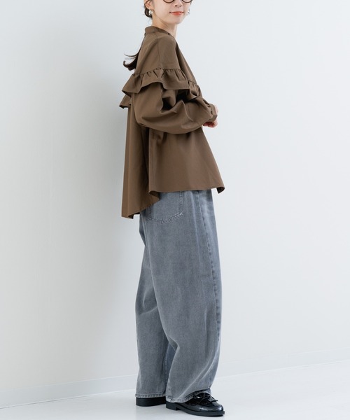 refinedworks（リファインドワークス）の「【refinedworks】華やぎを添える フリルブラウス（シャツ/ブラウス・レディース・ブラック/オフホワイト/ブラウン・FREE）」の21枚目の写真