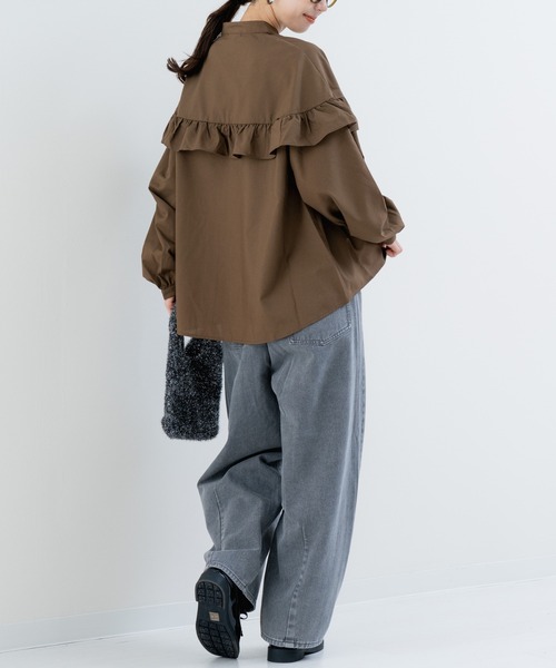 refinedworks（リファインドワークス）の「【refinedworks】華やぎを添える フリルブラウス（シャツ/ブラウス・レディース・ブラック/オフホワイト/ブラウン・FREE）」の22枚目の写真