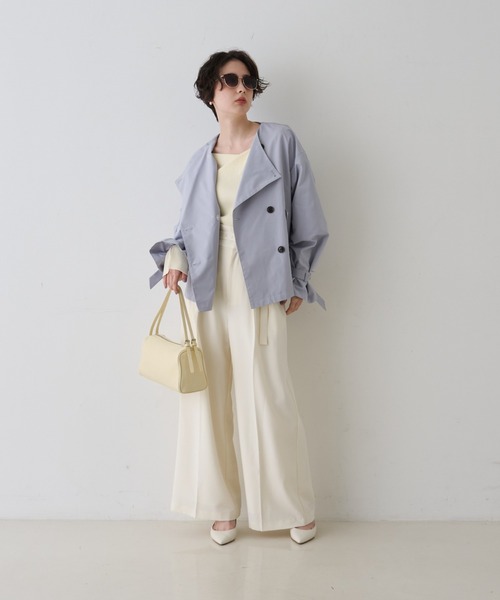 EMMA ROUGE VIF(エマルージュヴィフ)の「【新色登場】【一部店舗限定】【3サイズ展開】ベルト付きハイウエストタックパンツ(スラックス・レディース・オフホワイト/チャコールグレー/ネイビー・34/36/38)」の22枚目の写真