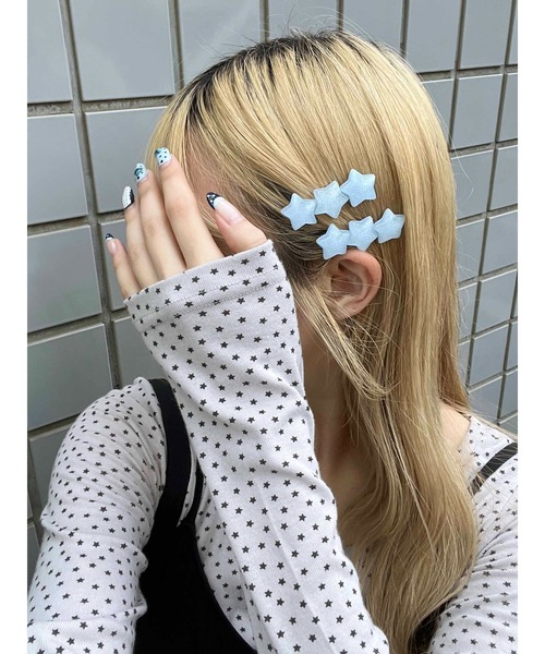 WC(ダブル シー)の「《2点セット》スタークリップセット(バレッタ/ヘアクリップ・レディース・ブルー/ピンク・FREE)」の2枚目の写真