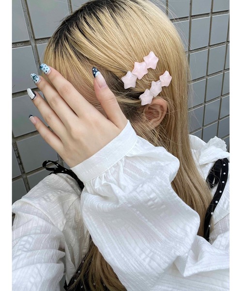 WC(ダブル シー)の「《2点セット》スタークリップセット(バレッタ/ヘアクリップ・レディース・ブルー/ピンク・FREE)」の4枚目の写真