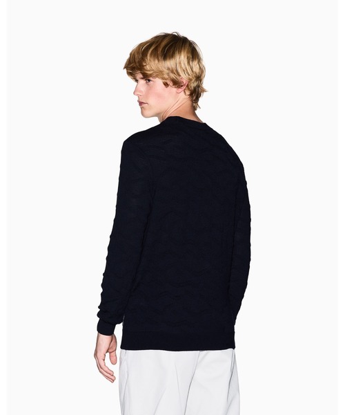 ARMANI EXCHANGE(アルマーニエクスチェンジ)の「【A|X アルマーニ エクスチェンジ】CL ジオメトリックパターン ニットプルオーバー(ニット/セーター・メンズ・ダークネイビー/グレー系その他・LARGE/X-SMALL/X-LARGE/SMALL/MEDIUM)」の3枚目の写真